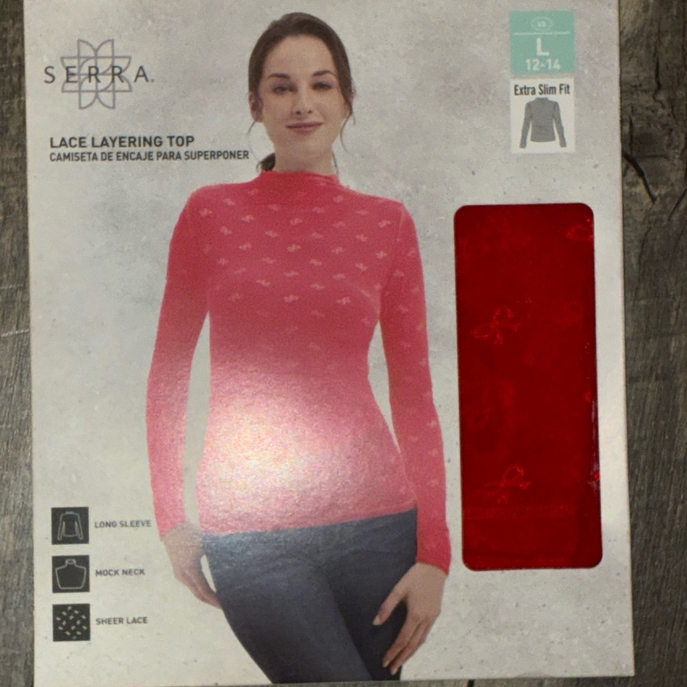 Serra Lace Layering Top in Red